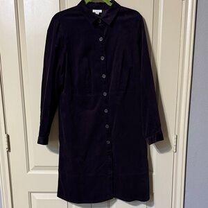 J. Jill Dark Purple Button-Down Dress